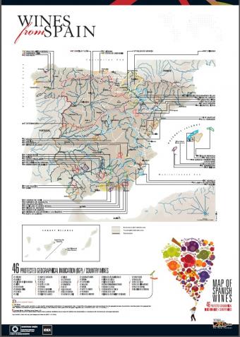 Mapa de los vinos de la tierra de España